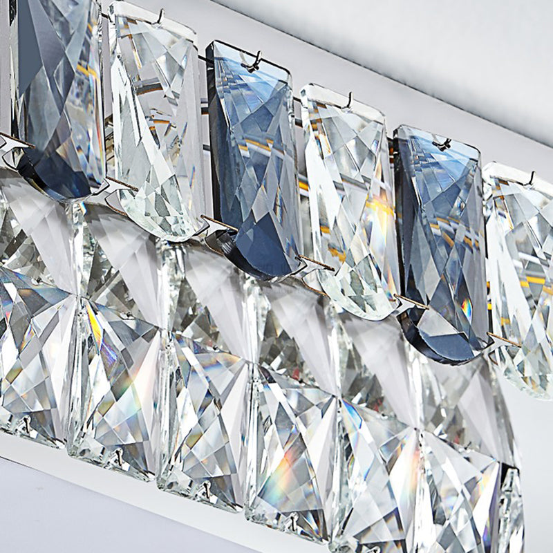 Modern Luxury Crystal LED Ceiling Lamp Stainless Steel Geometry Shape Flush Mount