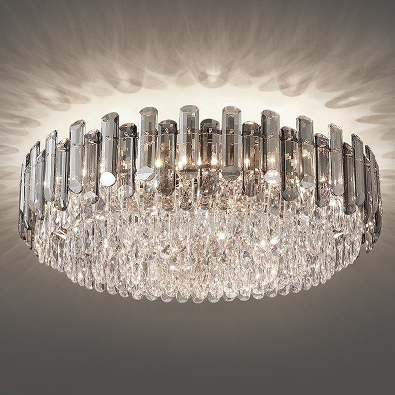 Modern Luxury Round Shape Ceiling Lamp Crystal Indoor Flush Mount