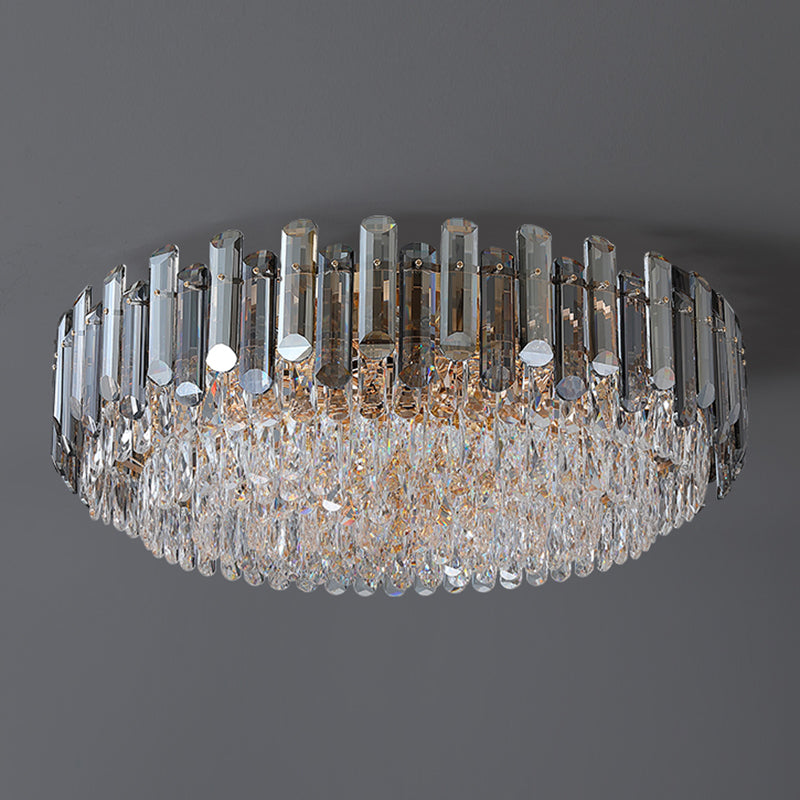 Lámpara de techo de forma redonda de lujo moderna, montaje empotrado de cristal para interiores