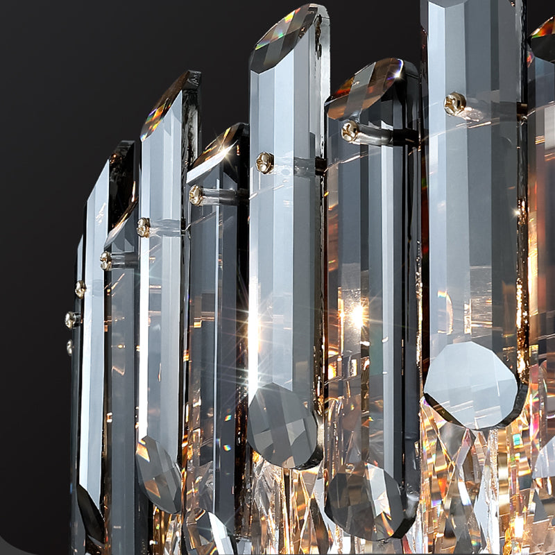 Lámpara de techo de forma redonda de lujo moderna, montaje empotrado de cristal para interiores