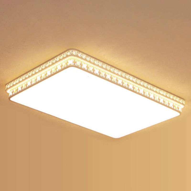 Plafonnier en cristal de forme géométrique de Style Simple et moderne, 1 lumière en fer pour salon et chambre à coucher