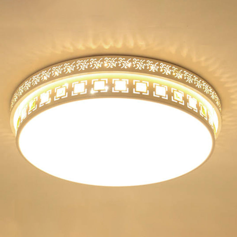 Plafonnier en cristal de forme géométrique de Style Simple et moderne, 1 lumière en fer pour salon et chambre à coucher