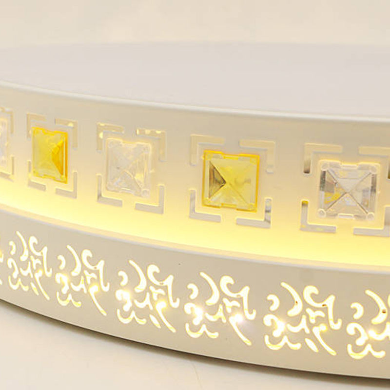 Plafonnier en cristal de forme géométrique de Style Simple et moderne, 1 lumière en fer pour salon et chambre à coucher