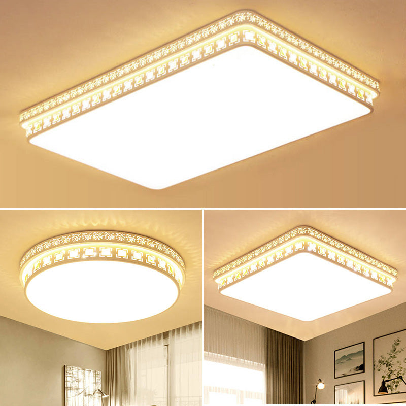 Plafonnier en cristal de forme géométrique de Style Simple et moderne, 1 lumière en fer pour salon et chambre à coucher