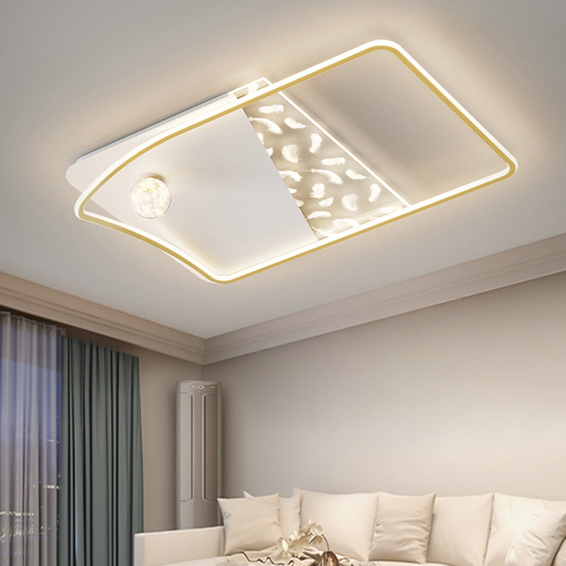 Plafonnier LED moderne et créatif en plumes, 3 lumières en fer, pour salon et chambre à coucher