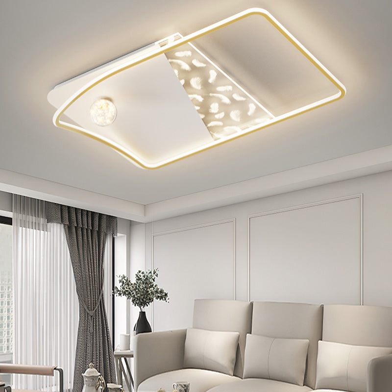 Plafonnier LED moderne et créatif en plumes, 3 lumières en fer, pour salon et chambre à coucher