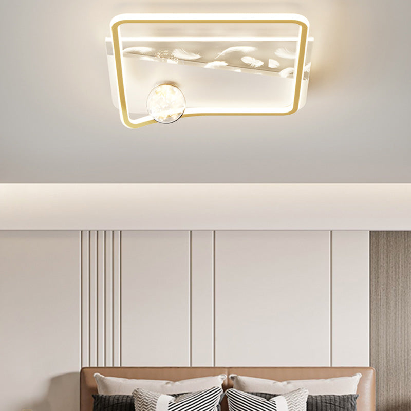 Plafonnier LED moderne et créatif en plumes, 3 lumières en fer, pour salon et chambre à coucher