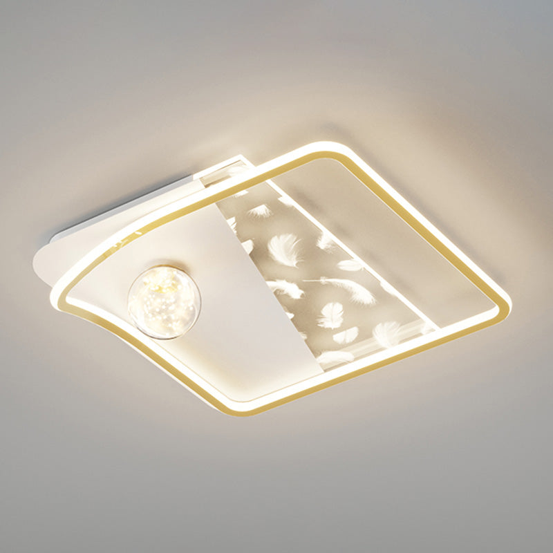 Plafonnier LED moderne et créatif en plumes, 3 lumières en fer, pour salon et chambre à coucher