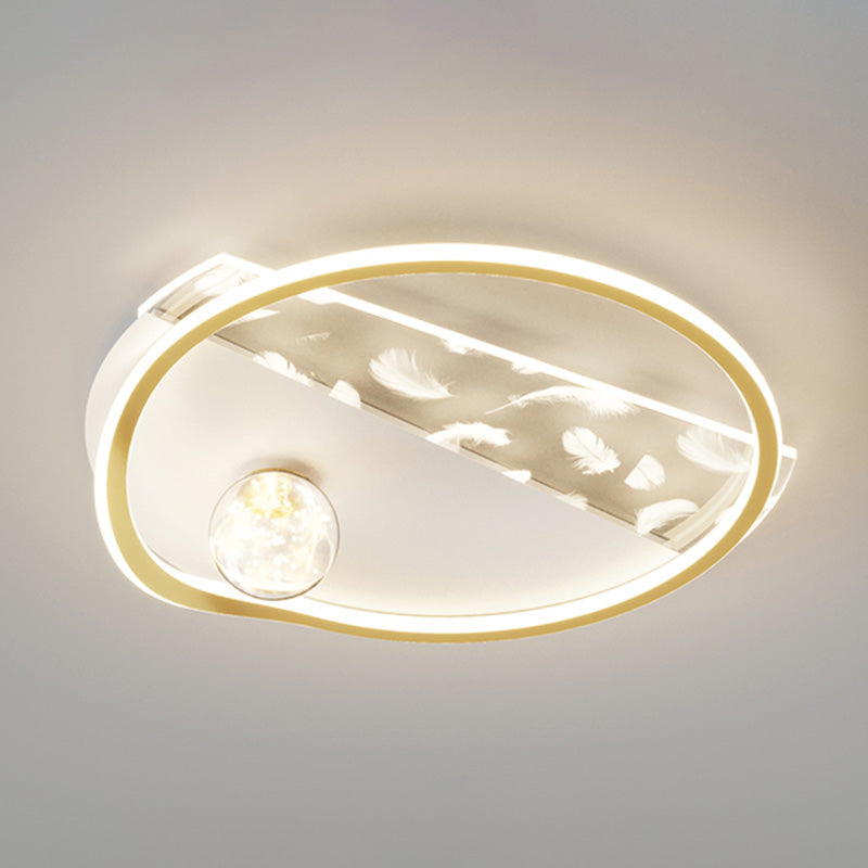 Plafonnier LED moderne et créatif en plumes, 3 lumières en fer, pour salon et chambre à coucher