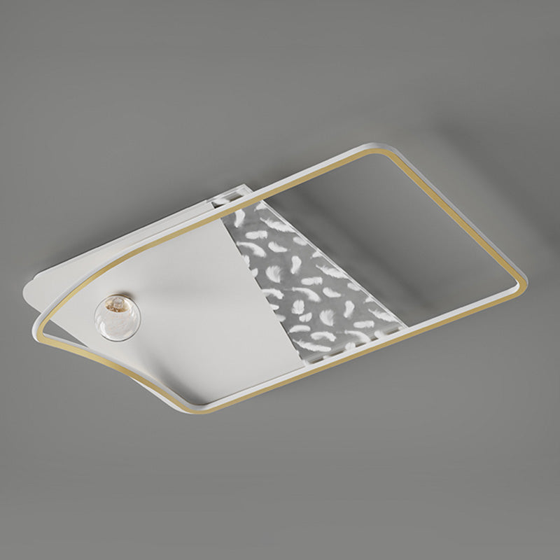 Plafonnier LED moderne et créatif en plumes, 3 lumières en fer, pour salon et chambre à coucher