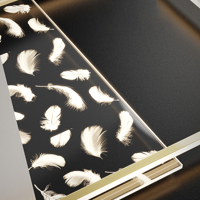 Plafonnier LED moderne et créatif en plumes, 3 lumières en fer, pour salon et chambre à coucher
