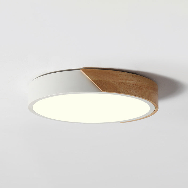Modern Simple Macaroon Style Round Shape LED Ceiling Lamp Iron 1 Light for Living Room Balcony