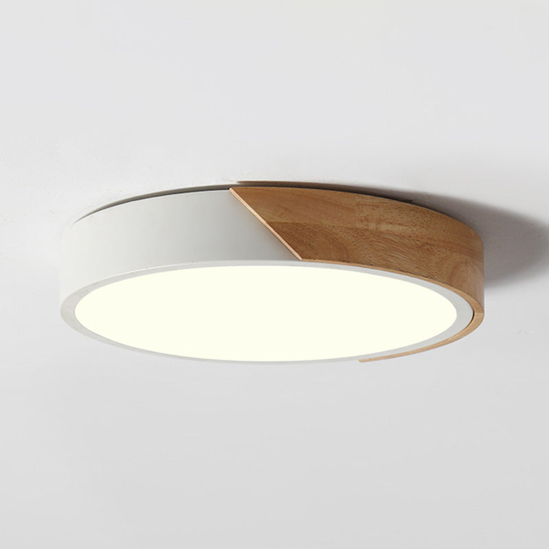 Modern Simple Macaroon Style Round Shape LED Ceiling Lamp Iron 1 Light for Living Room Balcony