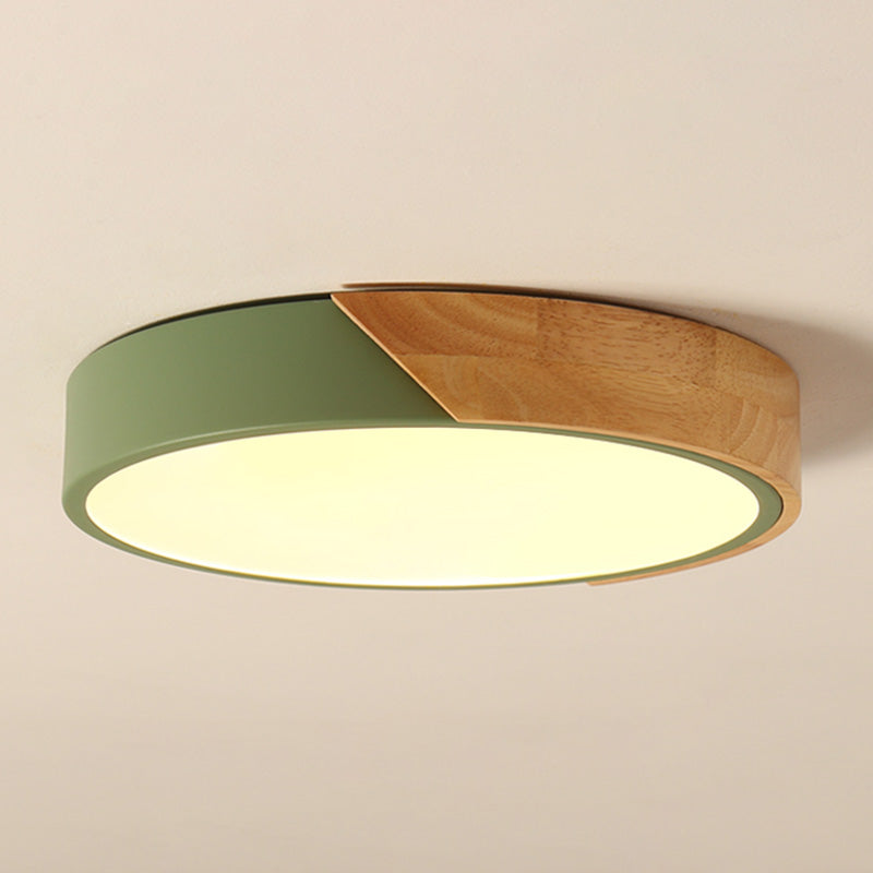 Modern Simple Macaroon Style Round Shape LED Ceiling Lamp Iron 1 Light for Living Room Balcony