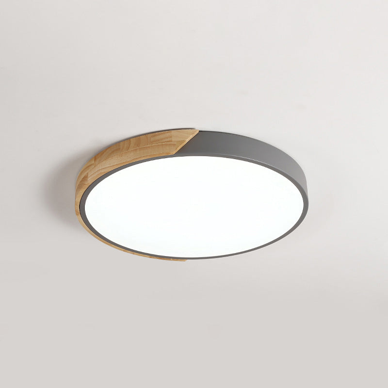 Modern Simple Macaroon Style Round Shape LED Ceiling Lamp Iron 1 Light for Living Room Balcony