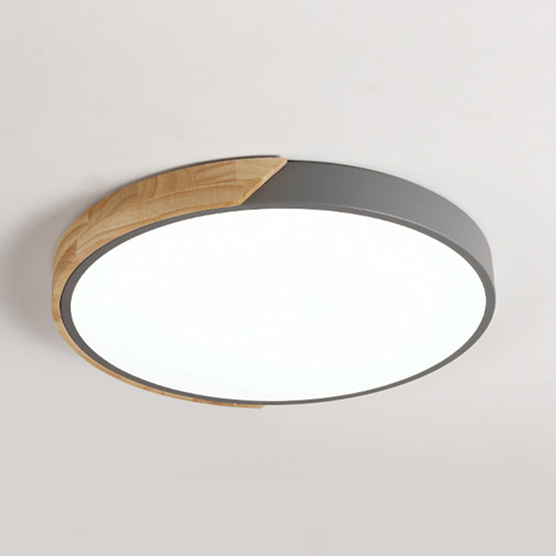 Modern Simple Macaroon Style Round Shape LED Ceiling Lamp Iron 1 Light for Living Room Balcony