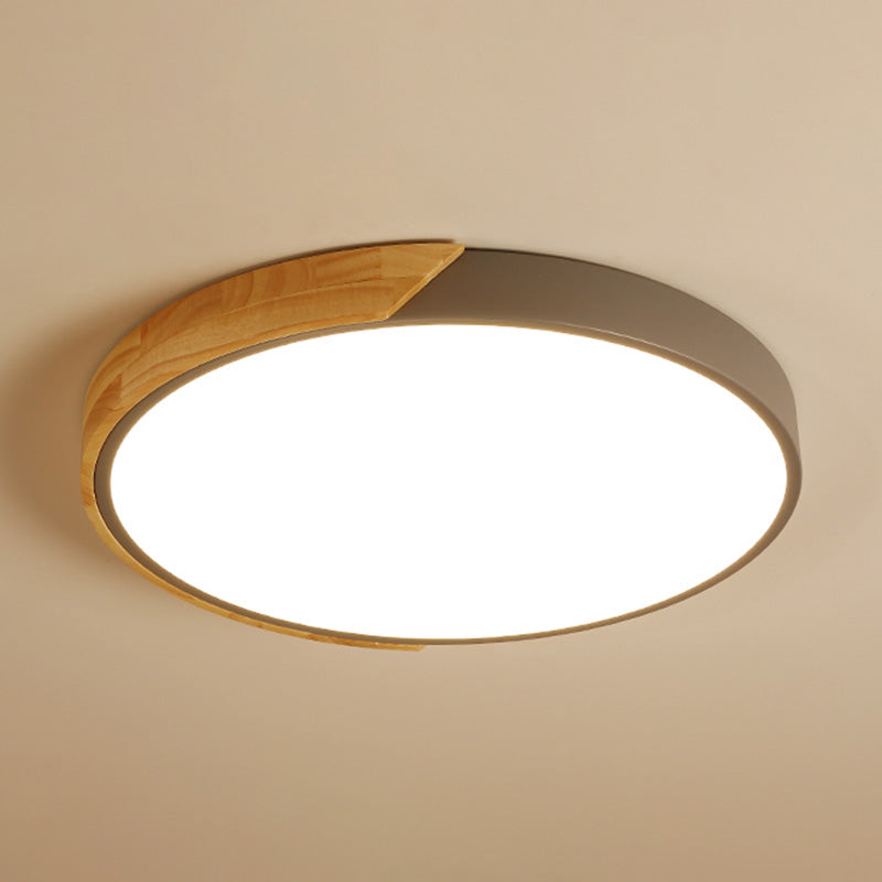Modern Simple Macaroon Style Round Shape LED Ceiling Lamp Iron 1 Light for Living Room Balcony