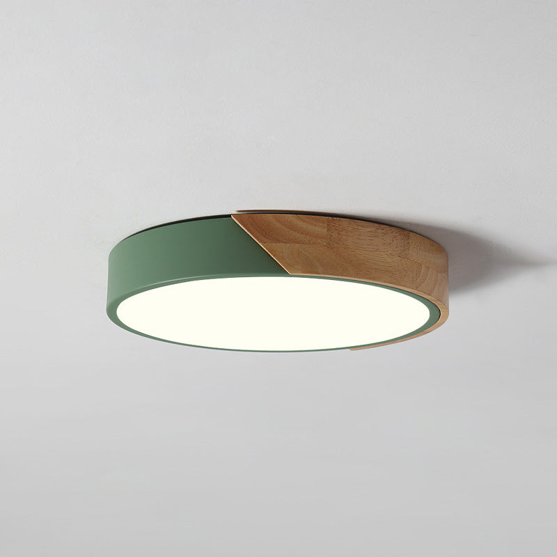 Modern Simple Macaroon Style Round Shape LED Ceiling Lamp Iron 1 Light for Living Room Balcony