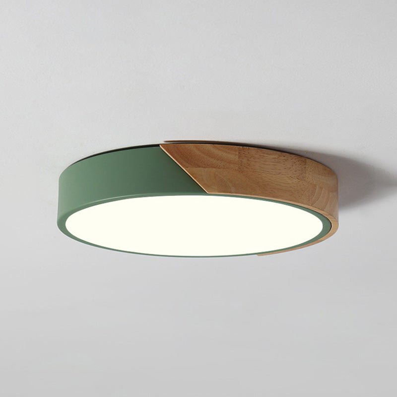 Modern Simple Macaroon Style Round Shape LED Ceiling Lamp Iron 1 Light for Living Room Balcony