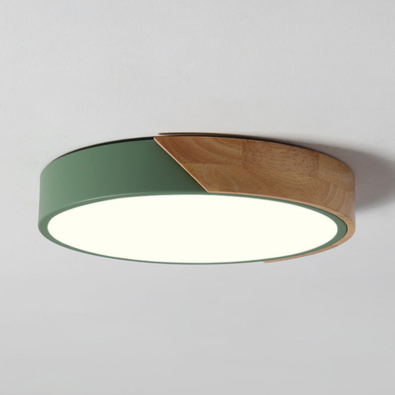 Modern Simple Macaroon Style Round Shape LED Ceiling Lamp Iron 1 Light for Living Room Balcony
