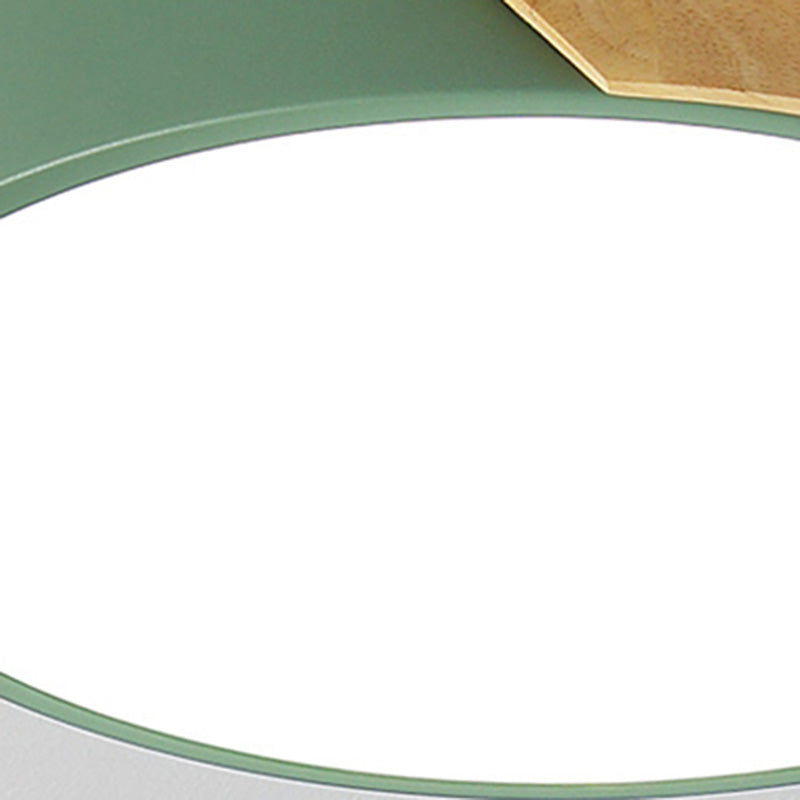 Modern Simple Macaroon Style Round Shape LED Ceiling Lamp Iron 1 Light for Living Room Balcony