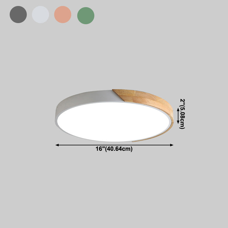 Modern Simple Macaroon Style Round Shape LED Ceiling Lamp Iron 1 Light for Living Room Balcony