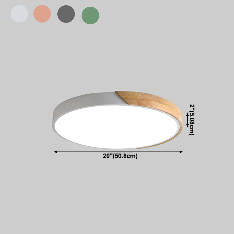 Modern Simple Macaroon Style Round Shape LED Ceiling Lamp Iron 1 Light for Living Room Balcony