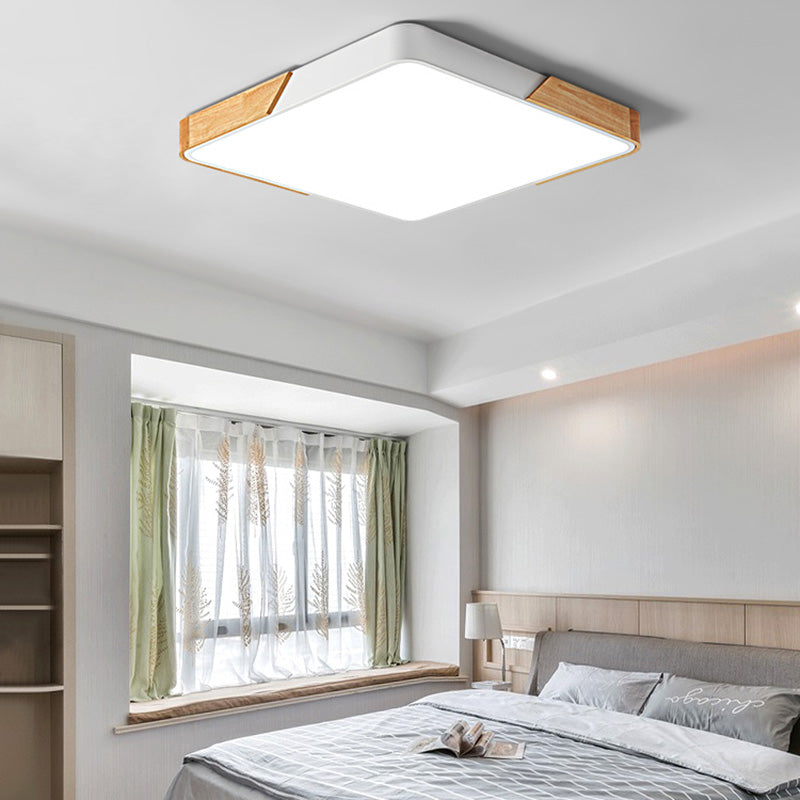 Modern Macaroon Style LED Ceiling Lamp Iron Geometric Ceiling Fixture for Bedroom