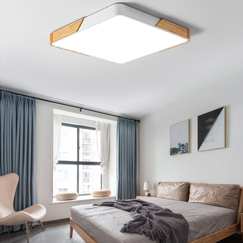 Modern Macaroon Style LED Ceiling Lamp Iron Geometric Ceiling Fixture for Bedroom