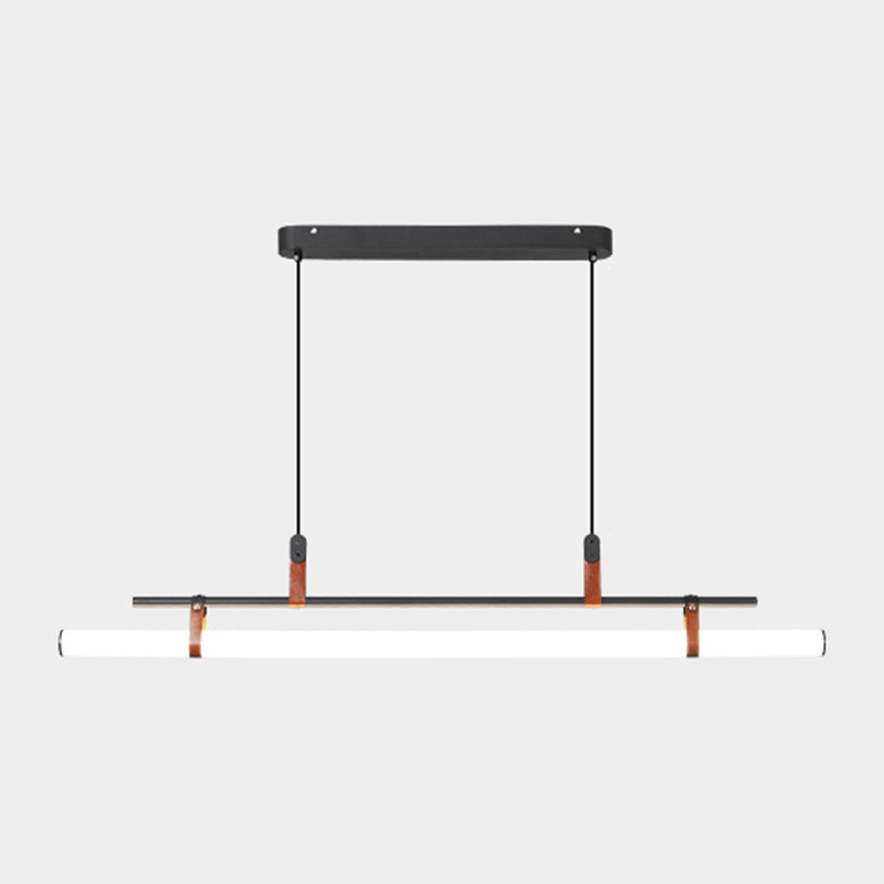 1 luminaire d'éclairage d'île linéaire léger Pendentiels îles métalliques contemporaines pour la cuisine