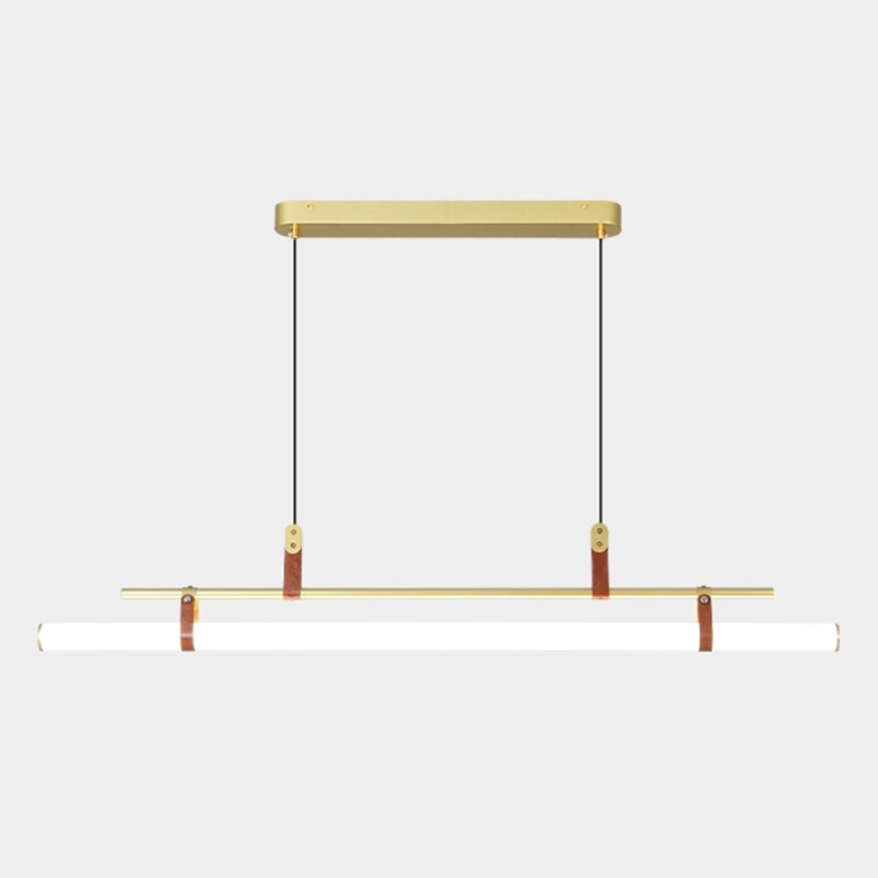 1 luminaire d'éclairage d'île linéaire léger Pendentiels îles métalliques contemporaines pour la cuisine