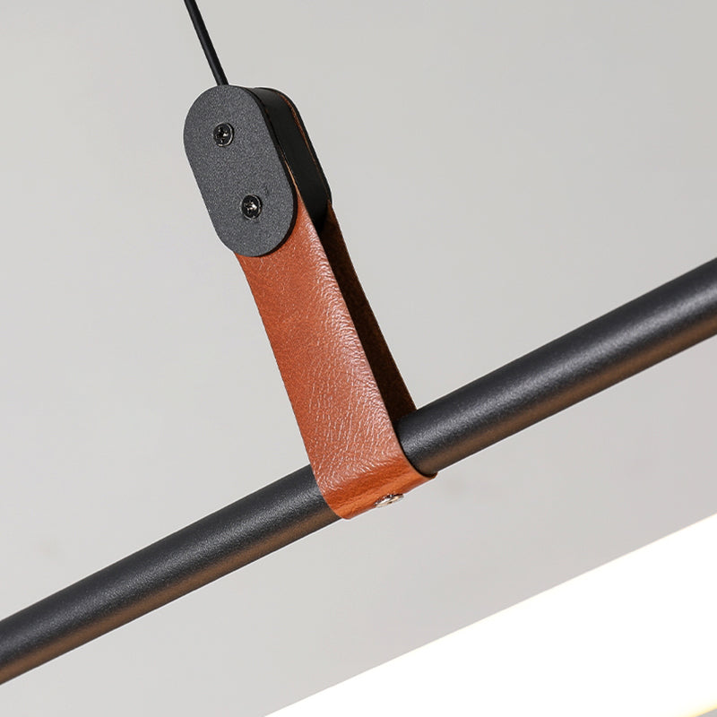 1 luminaire d'éclairage d'île linéaire léger Pendentiels îles métalliques contemporaines pour la cuisine