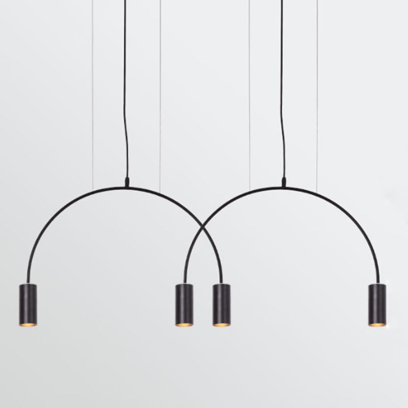 Cylinder Island Lights Contemporary Metal Island Chandelier Lights for Kitchen