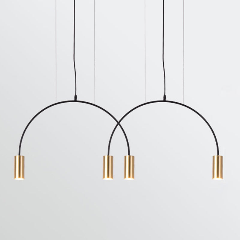 Cylinder Island Lights Contemporary Metal Island Chandelier Lights for Kitchen