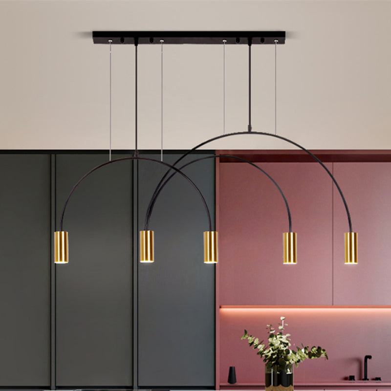 Cylinder Island Lights Contemporary Metal Island Chandelier Lights for Kitchen