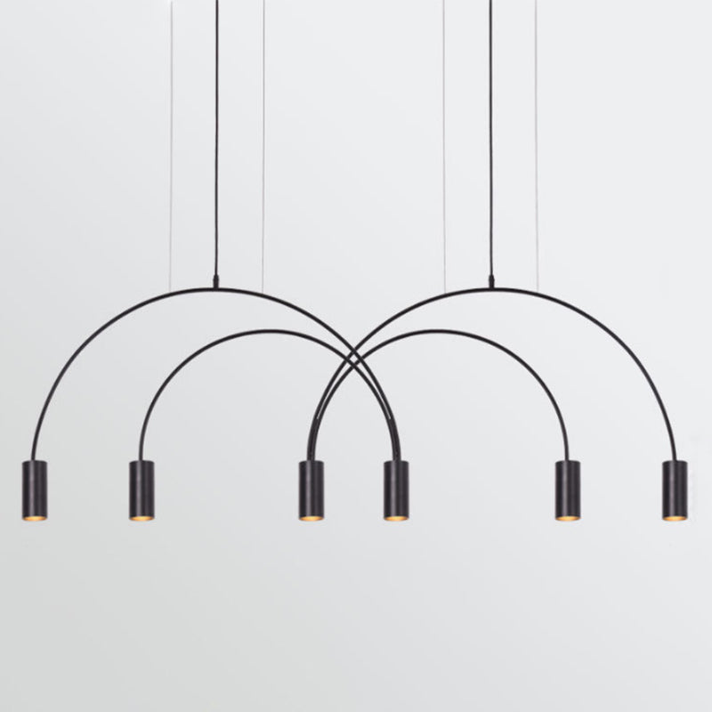 Cylinder Island Lights Contemporary Metal Island Chandelier Lights for Kitchen