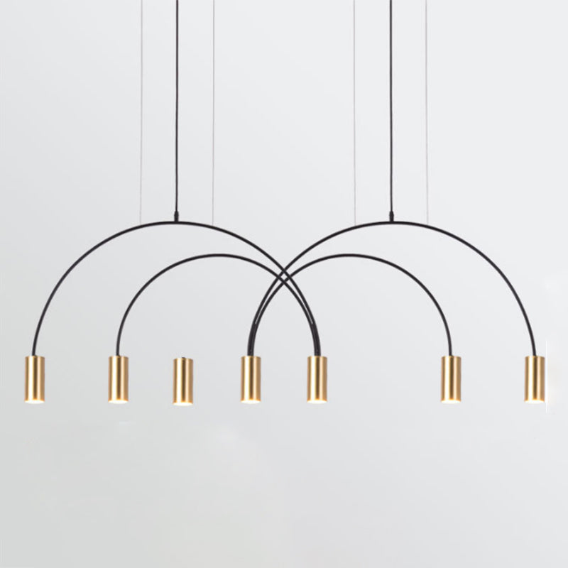 Cylinder Island Lights Contemporary Metal Island Chandelier Lights for Kitchen