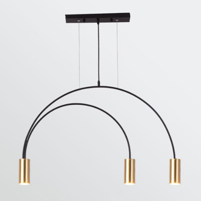 Cylinder Island Lights Contemporary Metal Island Chandelier Lights for Kitchen