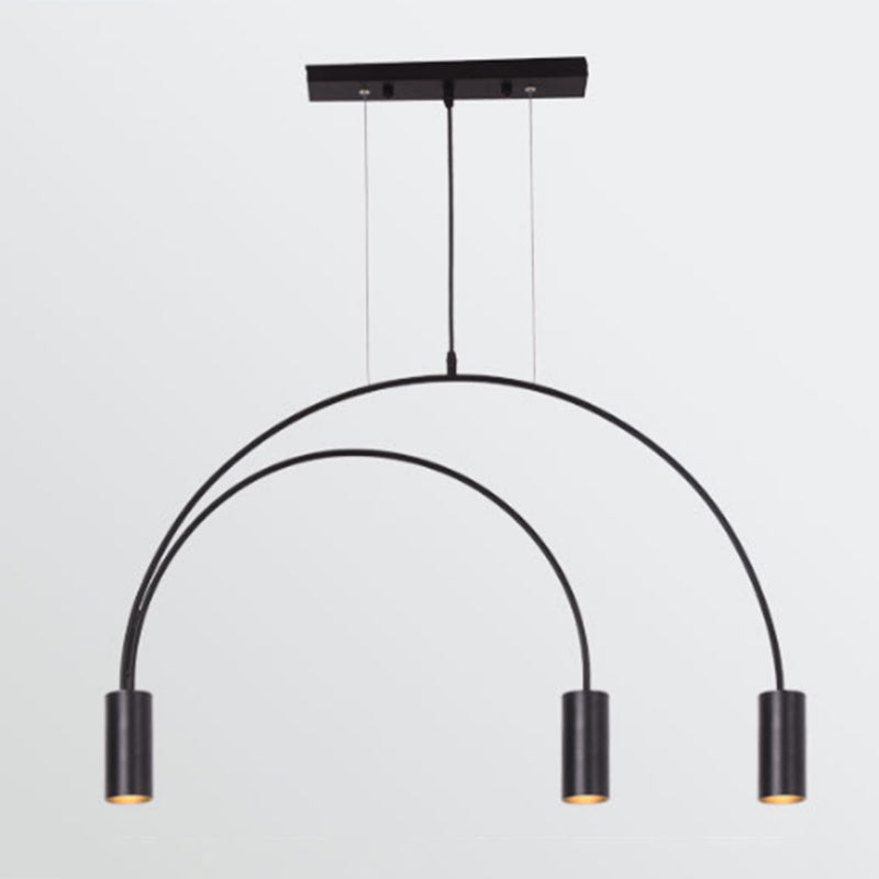 Cylinder Island Lights Contemporary Metal Island Chandelier Lights for Kitchen