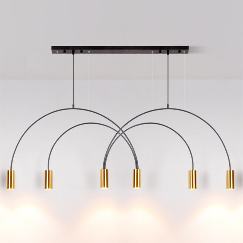 Cylinder Island Lights Contemporary Metal Island Chandelier Lights for Kitchen