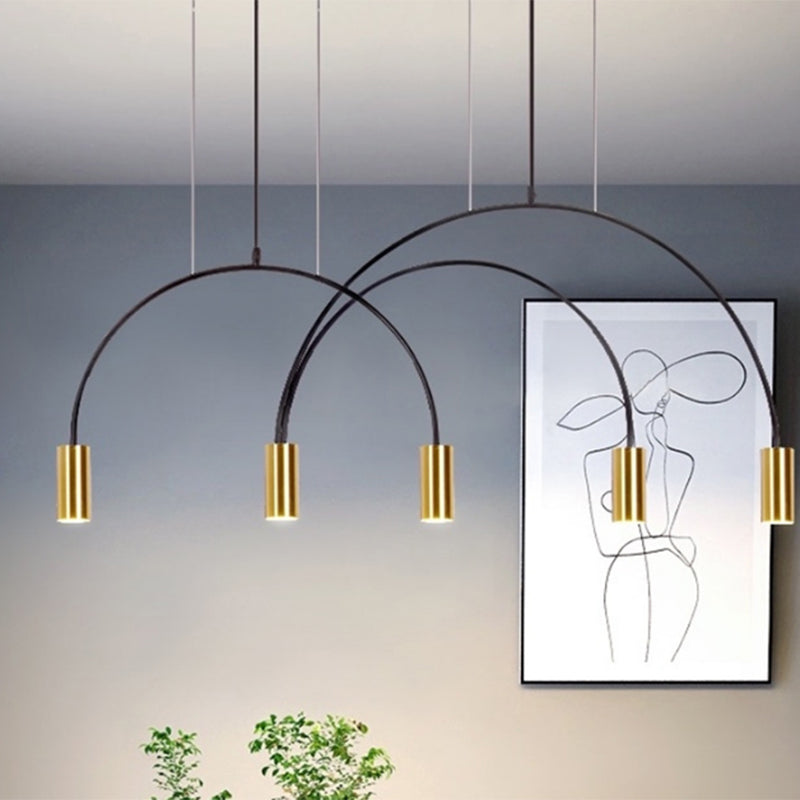 Cylinder Island Lights Contemporary Metal Island Chandelier Lights for Kitchen