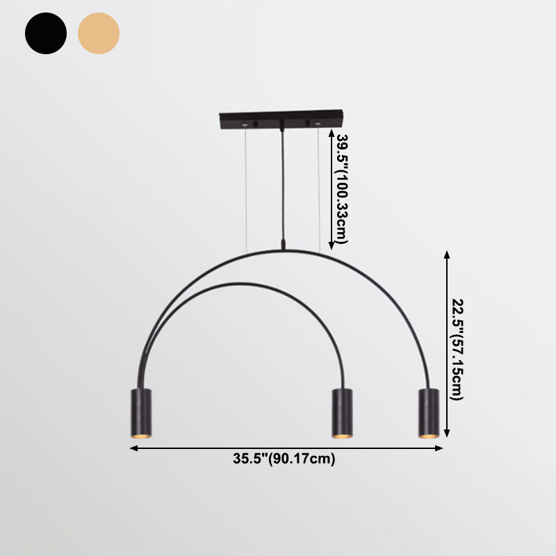 Cylinder Island Lights Contemporary Metal Island Chandelier Lights for Kitchen