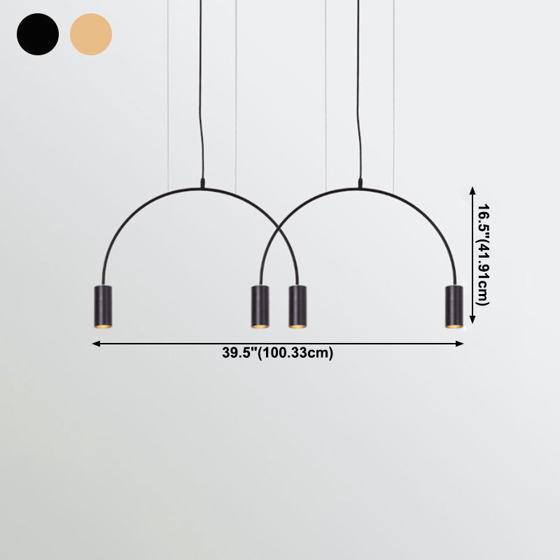 Cylinder Island Lights Contemporary Metal Island Chandelier Lights for Kitchen