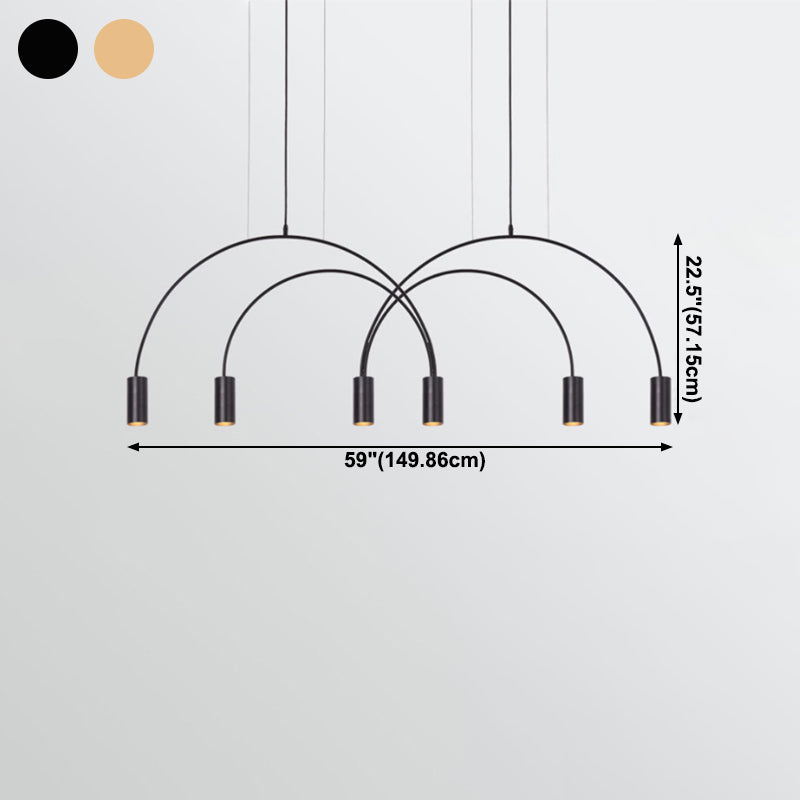 Cylinder Island Lights Contemporary Metal Island Chandelier Lights for Kitchen