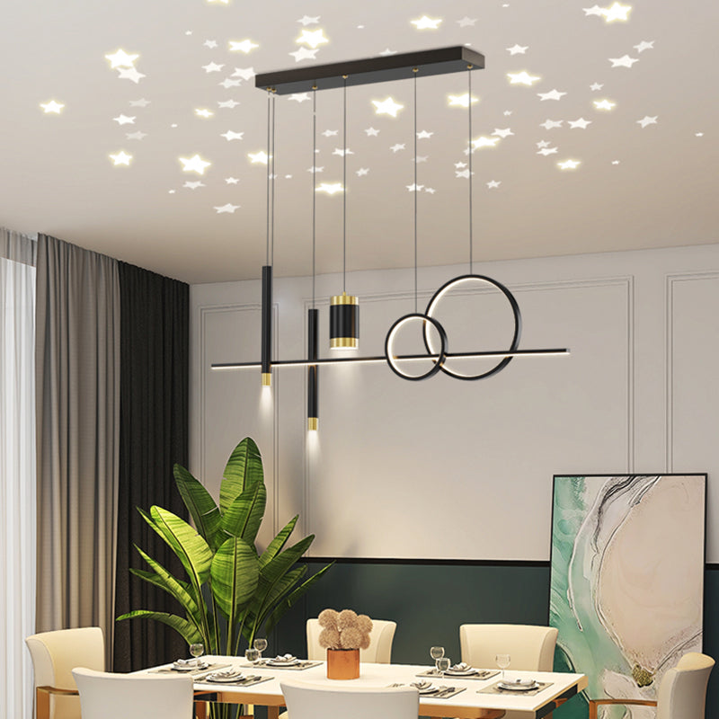 Cylinder Island Light Fixtures Contemporary Metal Pendant Lights for Kitchen