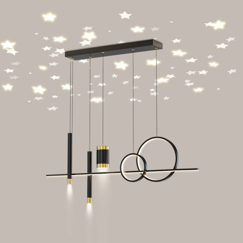 Cylinder Island Light Fixtures Contemporary Metal Pendant Lights for Kitchen