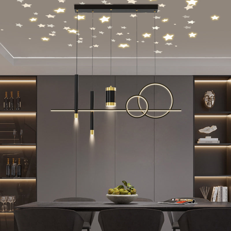 Cylinder Island Light Fixtures Contemporary Metal Pendant Lights for Kitchen
