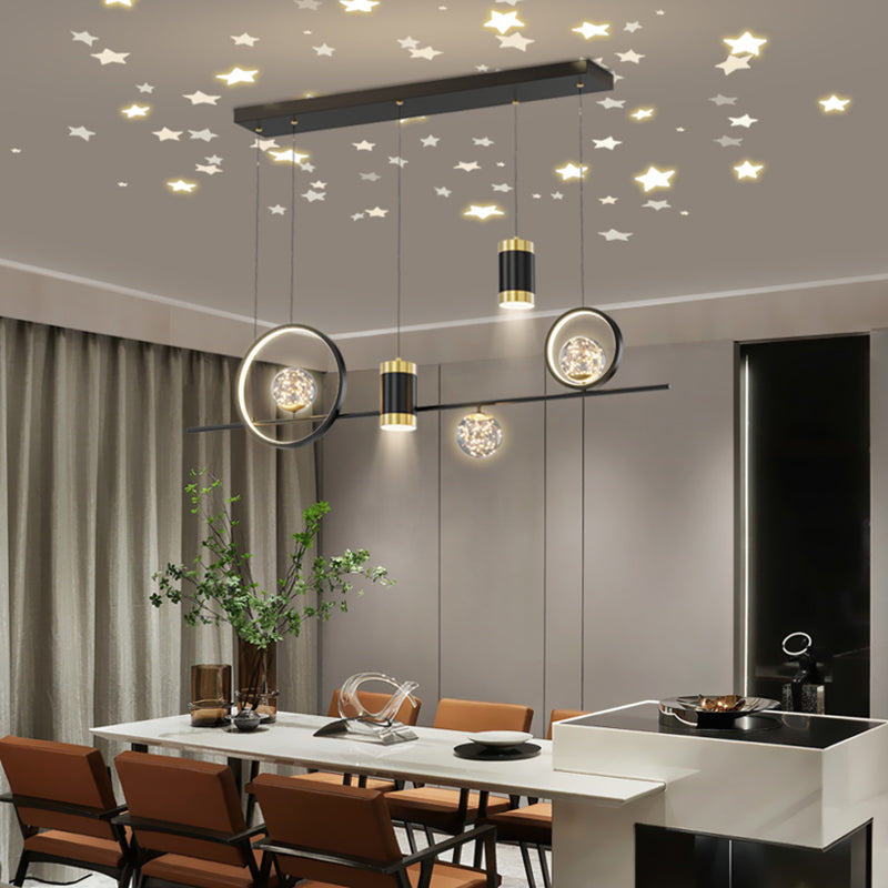 Cylinder Island Light Fixtures Contemporary Metal Pendant Lights for Kitchen