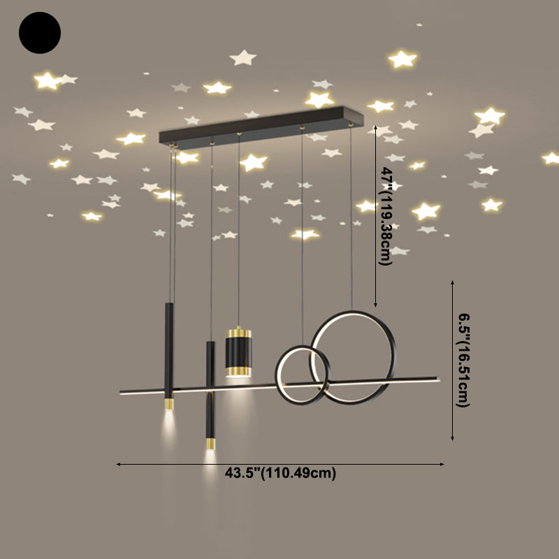 Cylinder Island Light Fixtures Contemporary Metal Pendant Lights for Kitchen