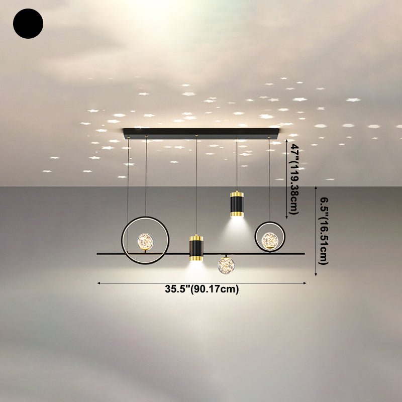 Cylinder Island Light Fixtures Contemporary Metal Pendant Lights for Kitchen